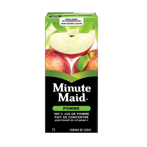 minute maid 100 apple juice sugar per liter