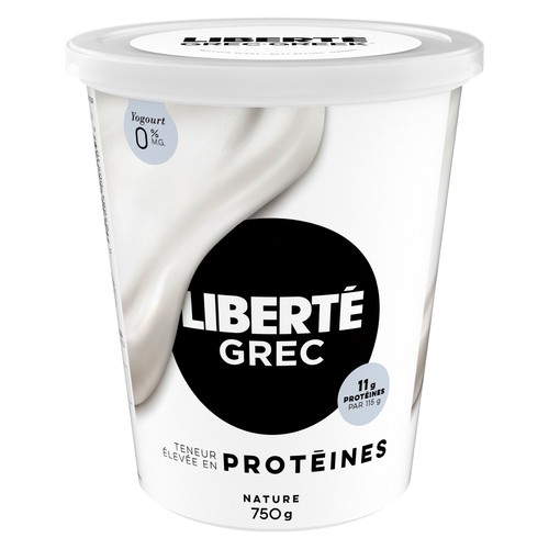Liberté Grec Yogourt 0 % nature teneur élevée en protéines 750 g