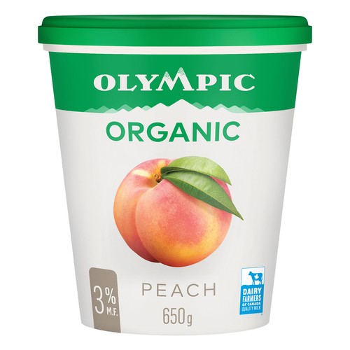 Olympic Organic 3% Yogurt Peach 650 g