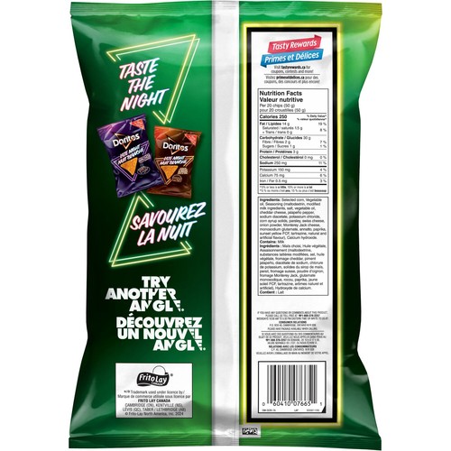 Doritos Late Night Tortilla Chips Creamy Jalapeño Popper Flavoured 210 g