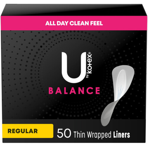 U By Kotex Balance Barely There Panty Liners Regular 50 Count