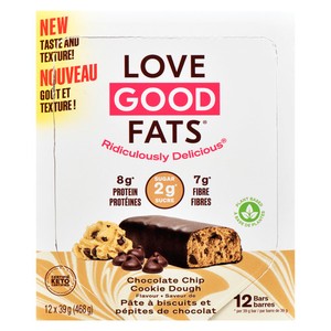 Love Good Fats Protein Bar Chocolate Chip Cookie Dough 12 x 39 g ...