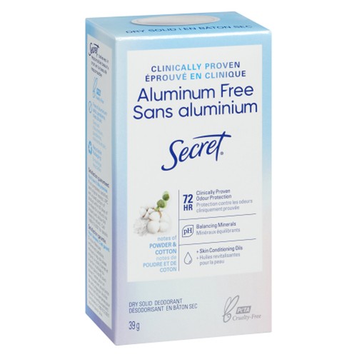 Secret Clinically Proven Aluminum-Free Deodorant Powder And Cotton 39 g