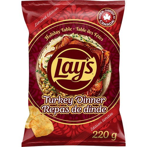 Lay's Potato Chips Turkey Dinner Flavoured 220 g