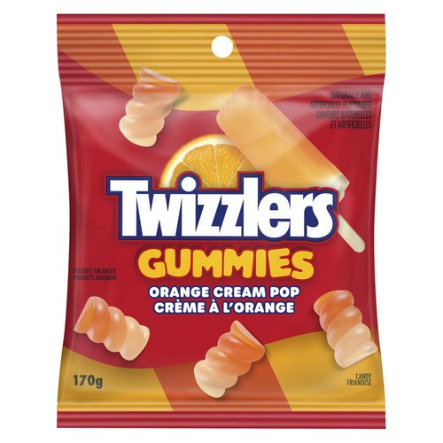 Twizzlers Gummies Candy Orange Cream Pop 170 g