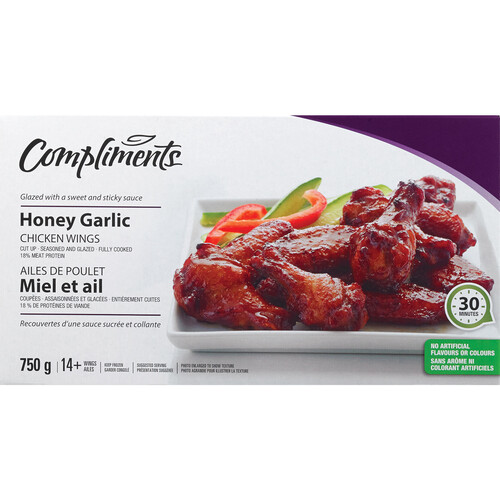 Compliments Frozen Chicken Wings Honey Garlic 750 g