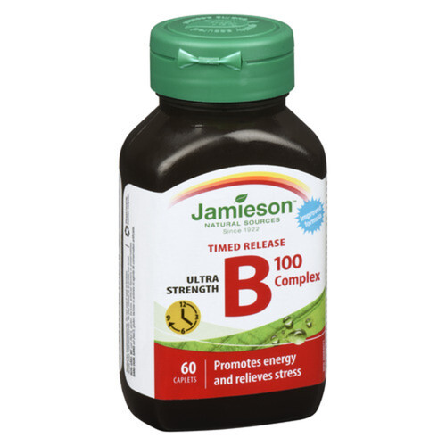 Jamieson Timed Release Vitamin B 100 Complex Ultra Strength Caplets 60 Count