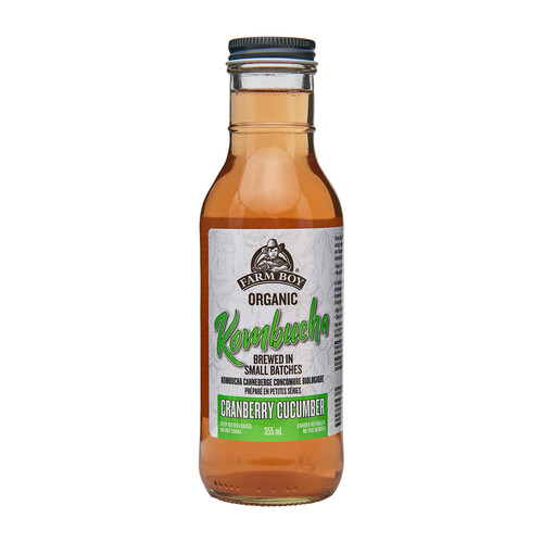 Farm Boy Organic Kombucha Cranberry Cucumber 355 ml (bottle)
