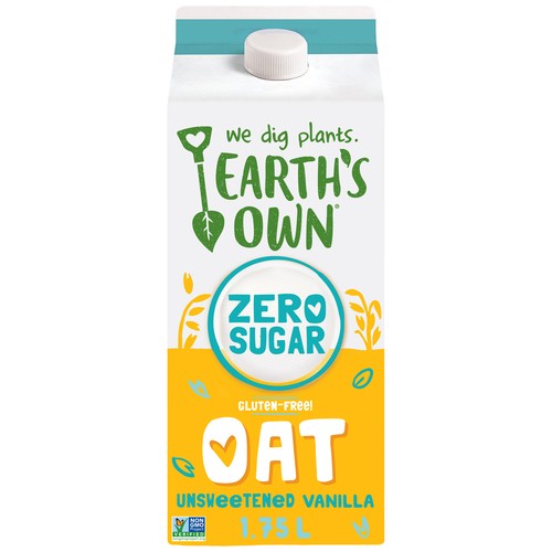 Earth's Own Zero Sugar Gluten-Free Oat Milk Alternative Vanilla 1.75 L