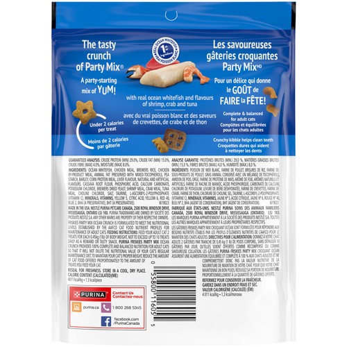 Friskies Cat Treats Party Mix Ocean Crunch with Real Ocean Whitefish 170 g