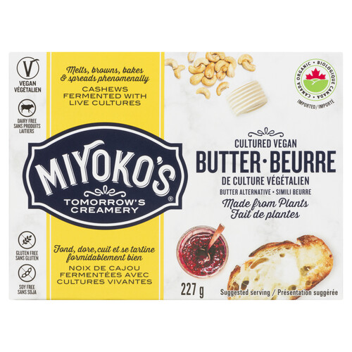 Miyokos Gluten-Free European Style Cultured Vegan Butter 227 g