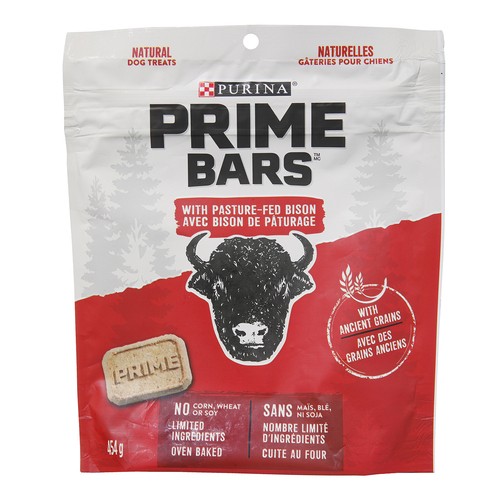 Purina Bones Prime Bars Dog Treats Biscuits Bison 454 g