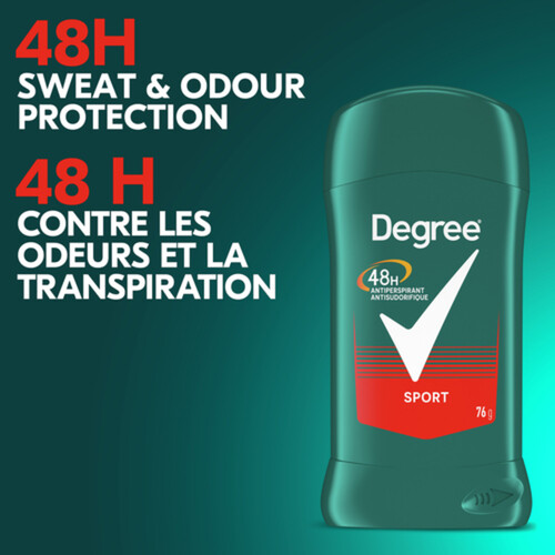 Degree Men Antiperspirant Deodorant Stick Sport For 48H Sweat Protection 76 g