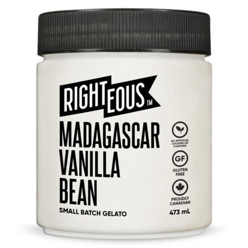 Righteous Frozen Gelato Madagascar Vanilla Bean 473 ml