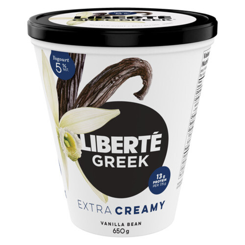 Liberté Greek 5 Extra Creamy Yogurt Vanilla Bean High Protein 650 g Voilà Online Groceries