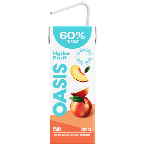 Oasis Hydrafruit Juice Boxes Peach 8 x 200 ml