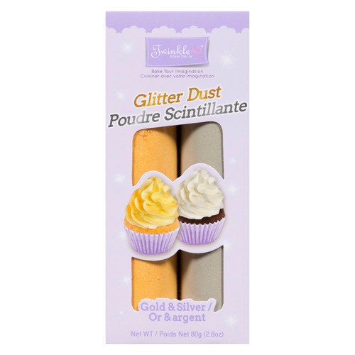 Twinkle Baker Décor Glitter Dust Gold & Silver 2 Pack 80 g