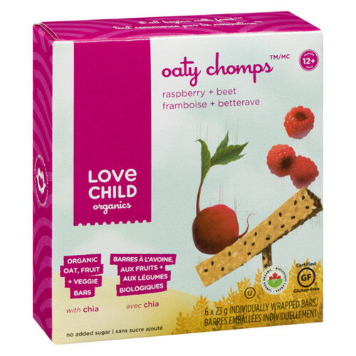 Love Child Organics Oat Bars 12m+ Raspberry & Beet 6 x 23 g