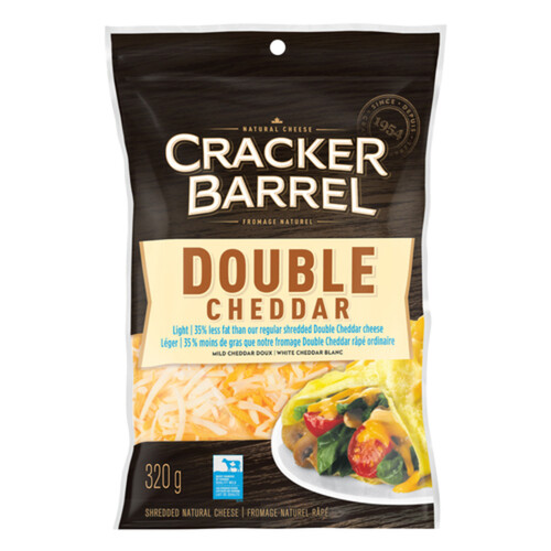 Cracker Barrel Shredded Cheese Light Double Cheddar 320 g