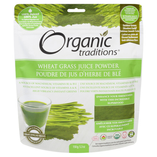 Organic Traditions Wheat Grass Juice Powder 150 g