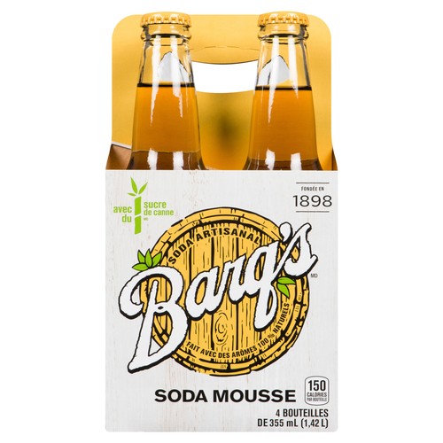 Barq's Soft Drink Cream Soda 4 x 355 ml (bottles)