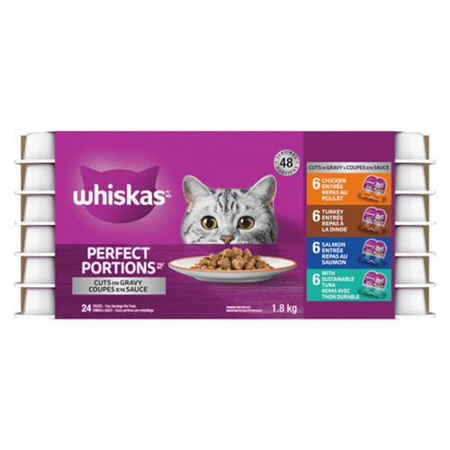 Whiskas Perfect Portions Wet Cat Food Gravy Multipack 24 x75 g