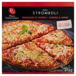 Plaisirs Gastronomiques Stromboli Pizza croûte mince cuite sur pierre aux fromages et herbes congelée 371 g