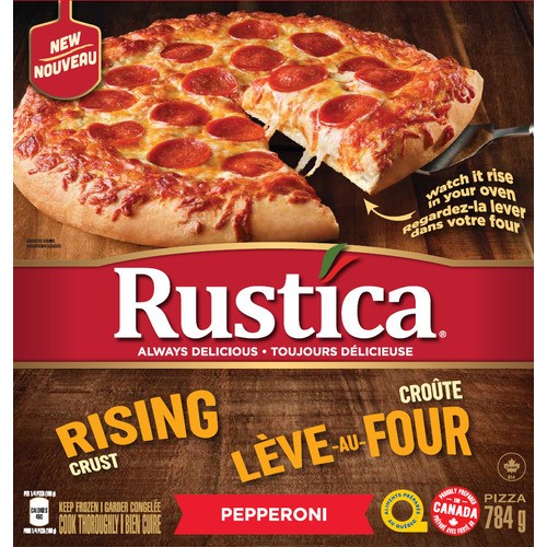 Rustica Frozen Pizza Rising Crust Pepperoni 784 g