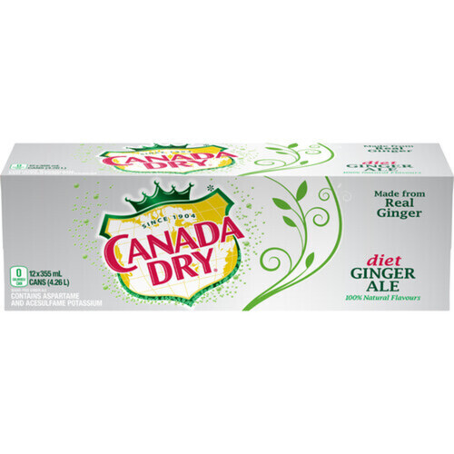 Canada Dry Diet Ginger Ale 12 x 355 ml (cans)