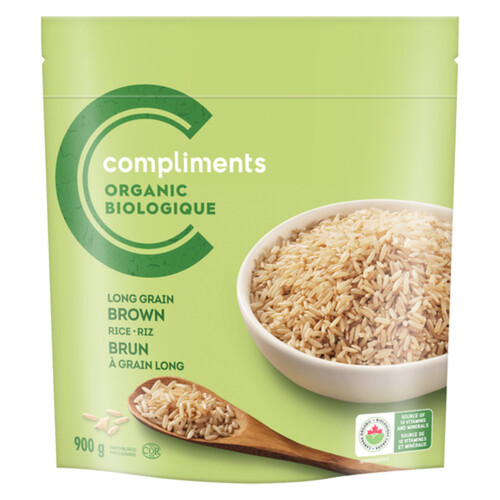 Compliments Organic Brown Rice Long Grain 900 g