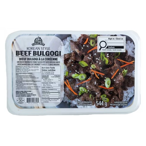Farm Boy Beef Bulgogi Uncooked Korean Style 544 g
