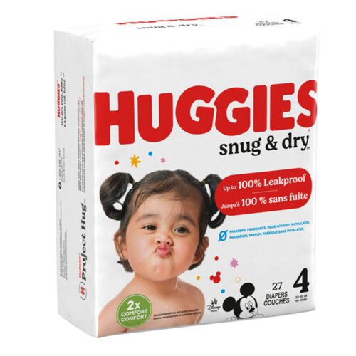 Huggies Diapers Snug & Dry Size 4 27 Count