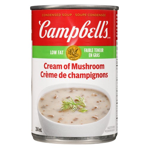 Campbell's Soupe condensée à la crème de champignons à faible teneur en gras 284 ml