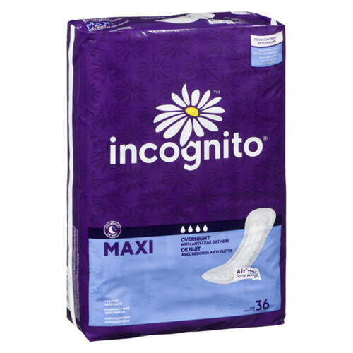 Incognito Maxi Pads Overnight Value Size 36 Count Voilà Online