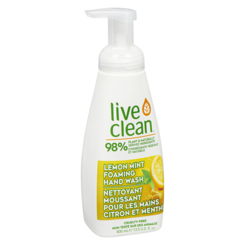 Live Clean Foaming Hand Wash Lemon Mint 400 ml