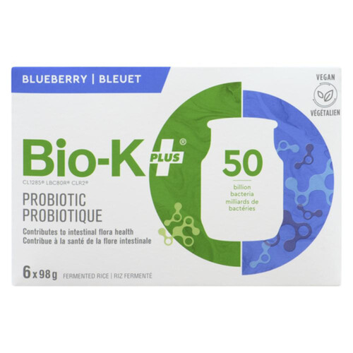 Bio-K Plus Gluten-Free Probiotic Fermented Rice Blueberry 6 x 98 g