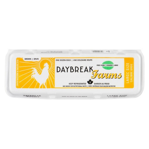Daybreak Farms Brown Eggs Free Run Large 12 Count