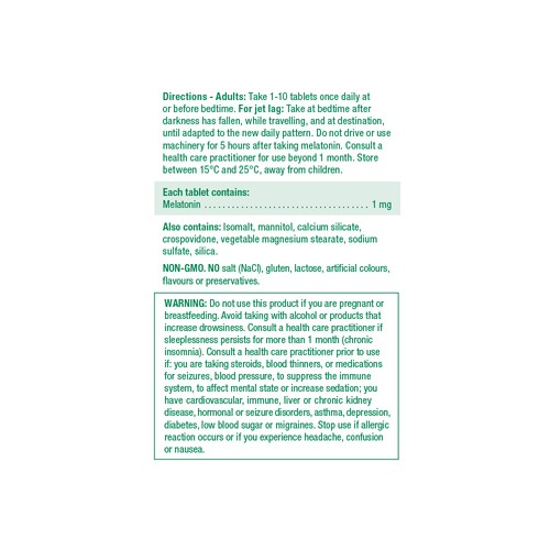 Jamieson Melatonin Supplement 1 mg Sublingual Tablets 60 Count