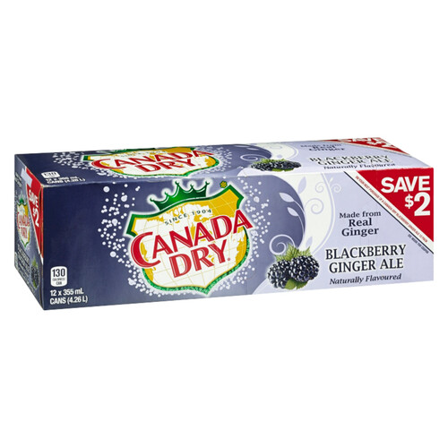 Canada Dry Soft Drink Ginger Ale Blackberry 12 x 355 ml (cans)