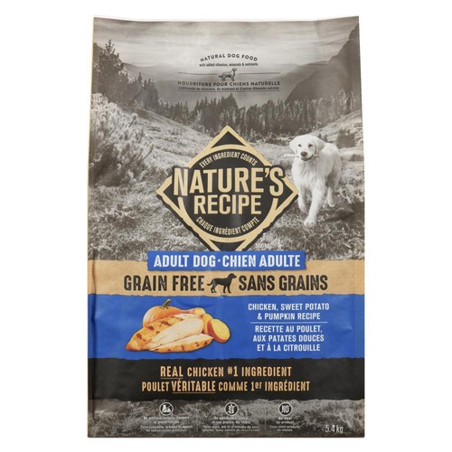Nature's Recipe Grain-Free Adult Dry Dog Food Chicken Sweet Potato & Pumpkin 5.4 kg
