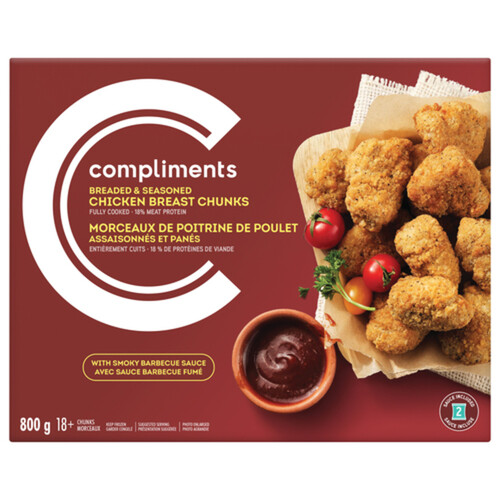 Compliments Frozen Chicken Breast Chunks Breaded and Seasoned 800 g