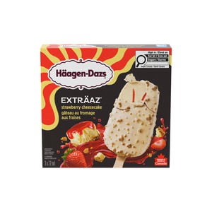 Haagen Dazs Barre de crème glacée Extraaz gâteau fromage et fraise 3 x 72 ml