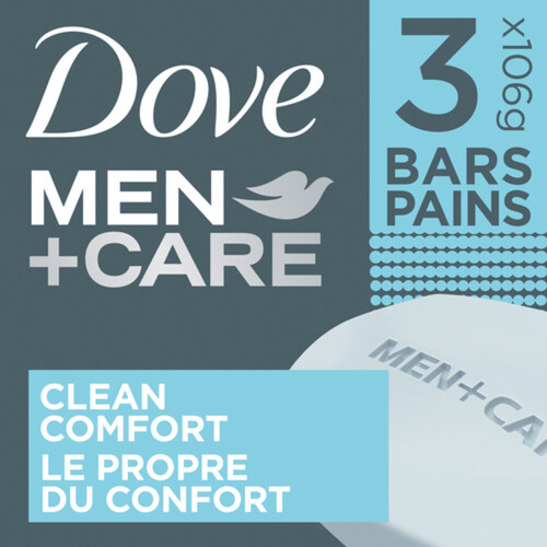 Dove Men+Care Body And Face Bar Soap Clean Comfort 3 x 106 g