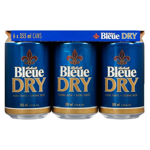 Labatt Blue Dry Beer 6.1% Alcohol 6 x 355 ml (cans)
