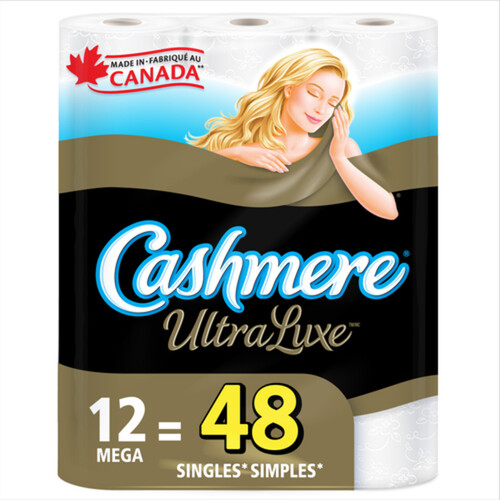 Cashmere Toilet Paper Ultraluxe 2 Ply 12 Mega Rolls x 264 Sheets