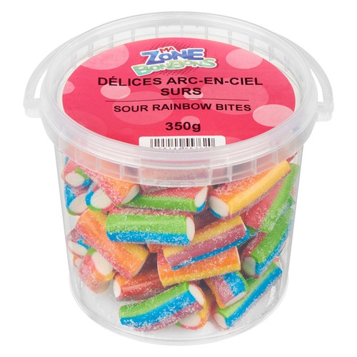Les Aliments Johnvince ZB Sour Rainbow Bites Candy 350 g