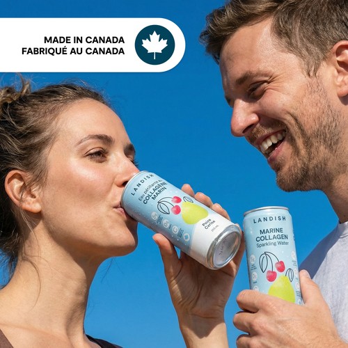 Landish Marine Collagen Sparkling Water Cherry Pear 355 ml (can)