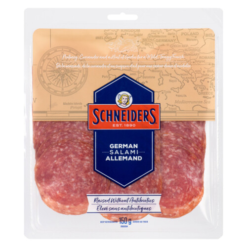 Schneiders German Salami Raised Without Antibiotics 150 g