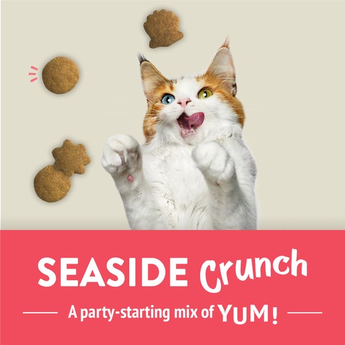 Friskies Cat Treats Party Mix Naturals Seaside Crunch with Real Fish 170 g
