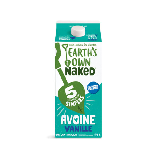 Earth's Own Oat Milk Naked Vanilla Organic Plant-Based Beverage Dairy-Free 1.75 L
